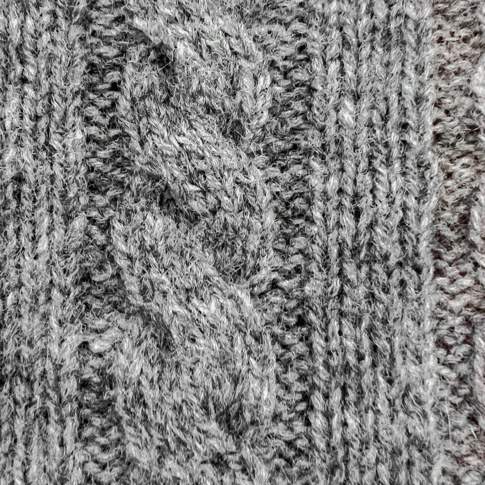 J. Crew Cable Knit Wool Blend Crew Neck Sweater in Gray Size Small
